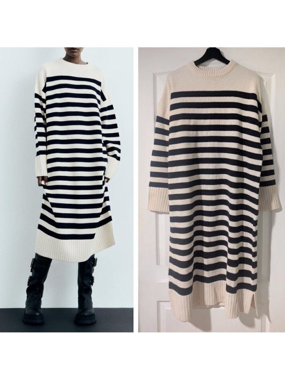 NEW Zara | Striped Knit Midi Dress